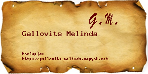Gallovits Melinda névjegykártya