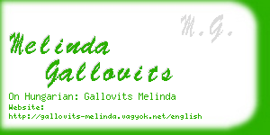 melinda gallovits business card
